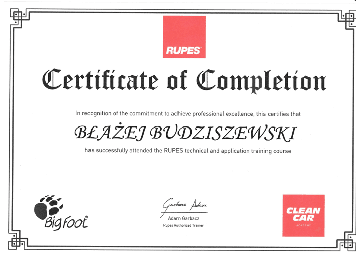 Certificate RUPES